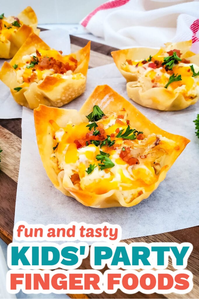 Kids’ Party Finger Foods-Cheesy Ranch Chicken Wonton Cups