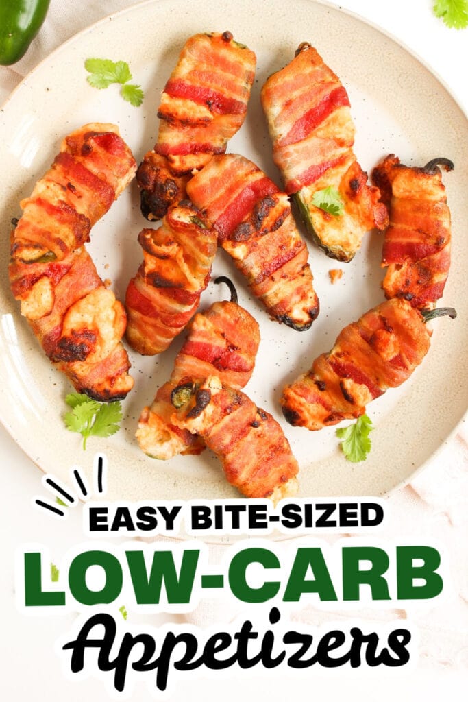 Low-Carb Appetizers-Air Fryer Bacon-Wrapped Jalapeño Poppers