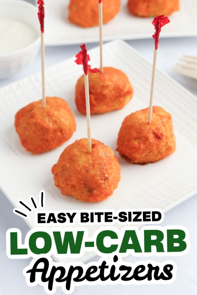 Low-Carb Appetizers-Baked Buffalo Chicken Meatballs