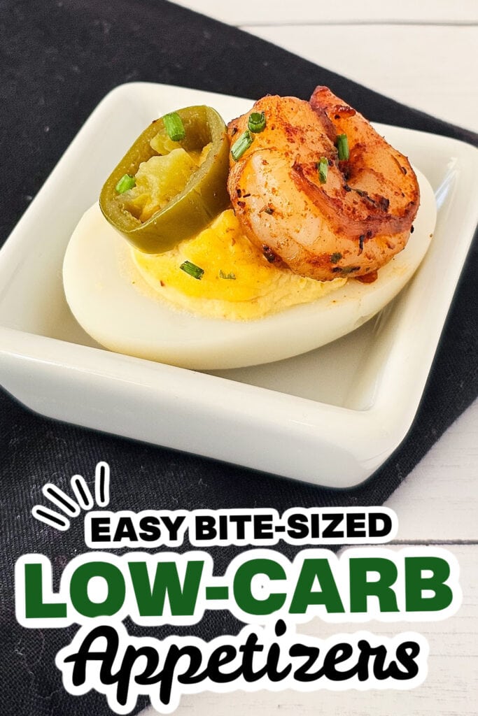Low-Carb Appetizers-Cajun Deviled Eggs with Shrimp