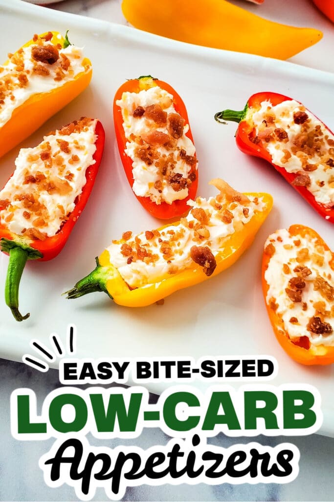 Low-Carb Appetizers- Cheesy Bacon Stuffed Mini Peppers