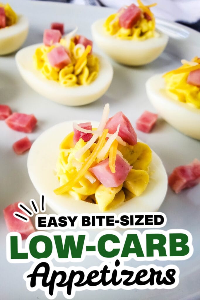 Low-Carb Appetizers-Ham and Cheese Deviled Eggs