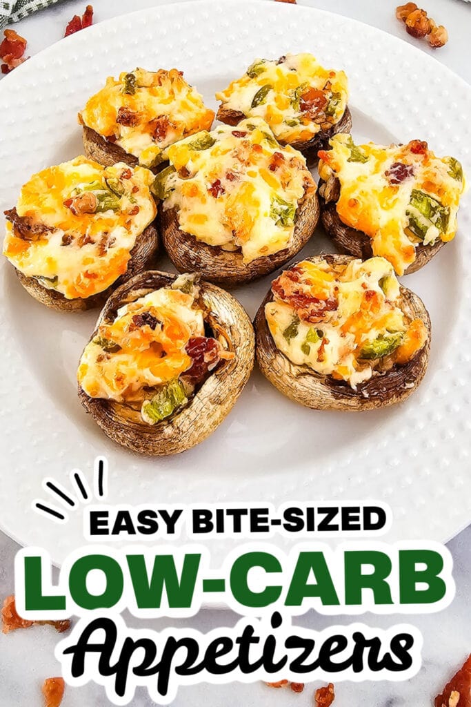 Low-Carb Appetizers-Quick and Tasty Jalapeño Popper Stuffed Mushrooms