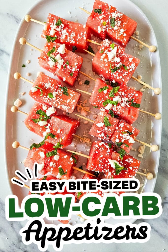 Low-Carb Appetizers-Watermelon Feta Skewers