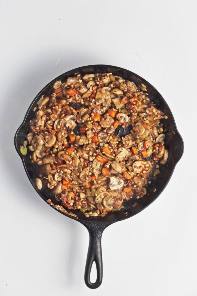 Mushroom Lentil Shepherds Pie Process Photo