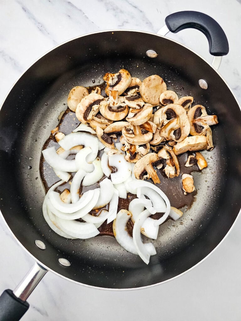 Sheet Pan Bourbon Smothered Chicken Process Photo