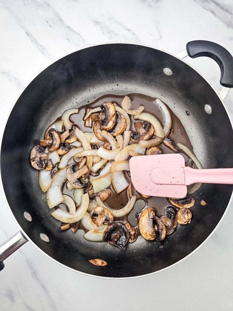 Sheet Pan Bourbon Smothered Chicken Process Photo