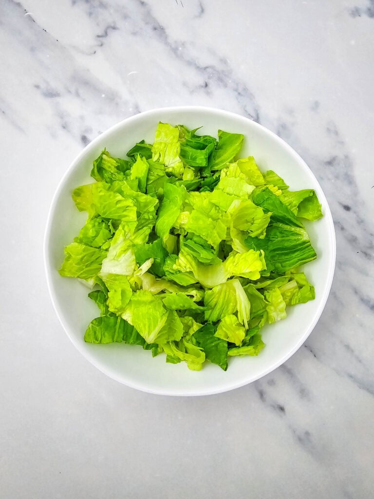 BLT Salad Bowl Process Photo