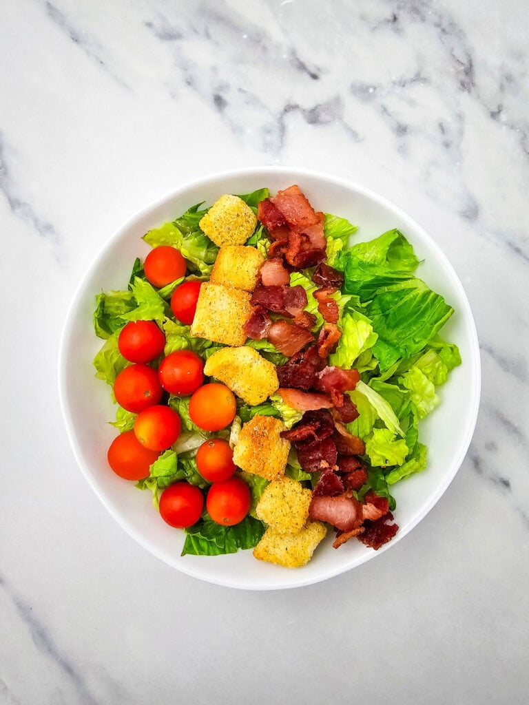 BLT Salad Bowl Process Photo