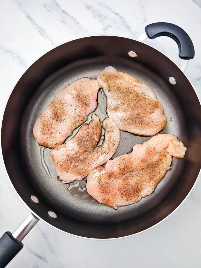 Sheet Pan Bourbon Smothered Chicken Process Photo