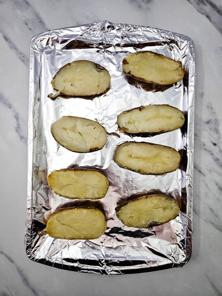 Jalapeno Popper Potato Skins Process Photo