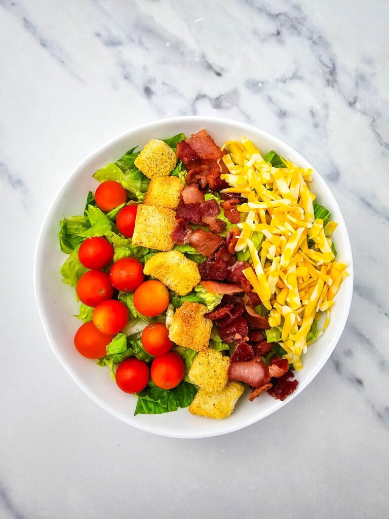 BLT Salad Bowl Process Photo
