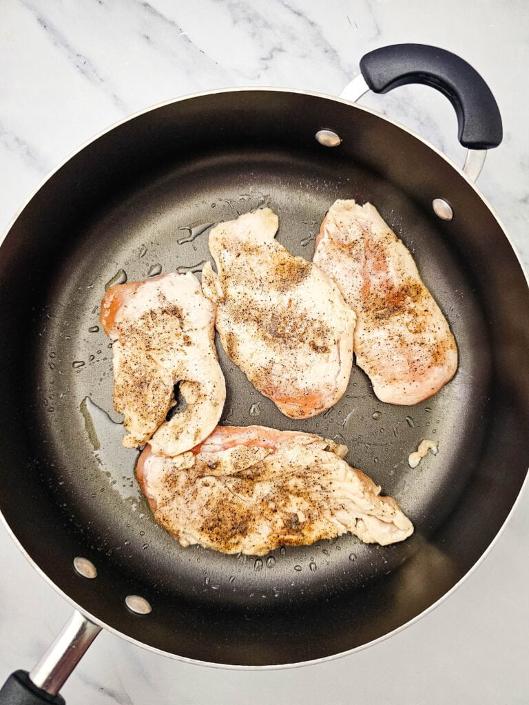 Sheet Pan Bourbon Smothered Chicken Process Photo
