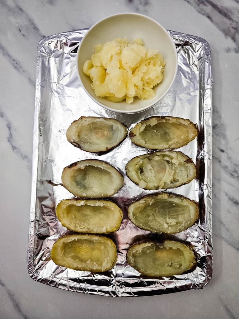 Jalapeno Popper Potato Skins Process Photo
