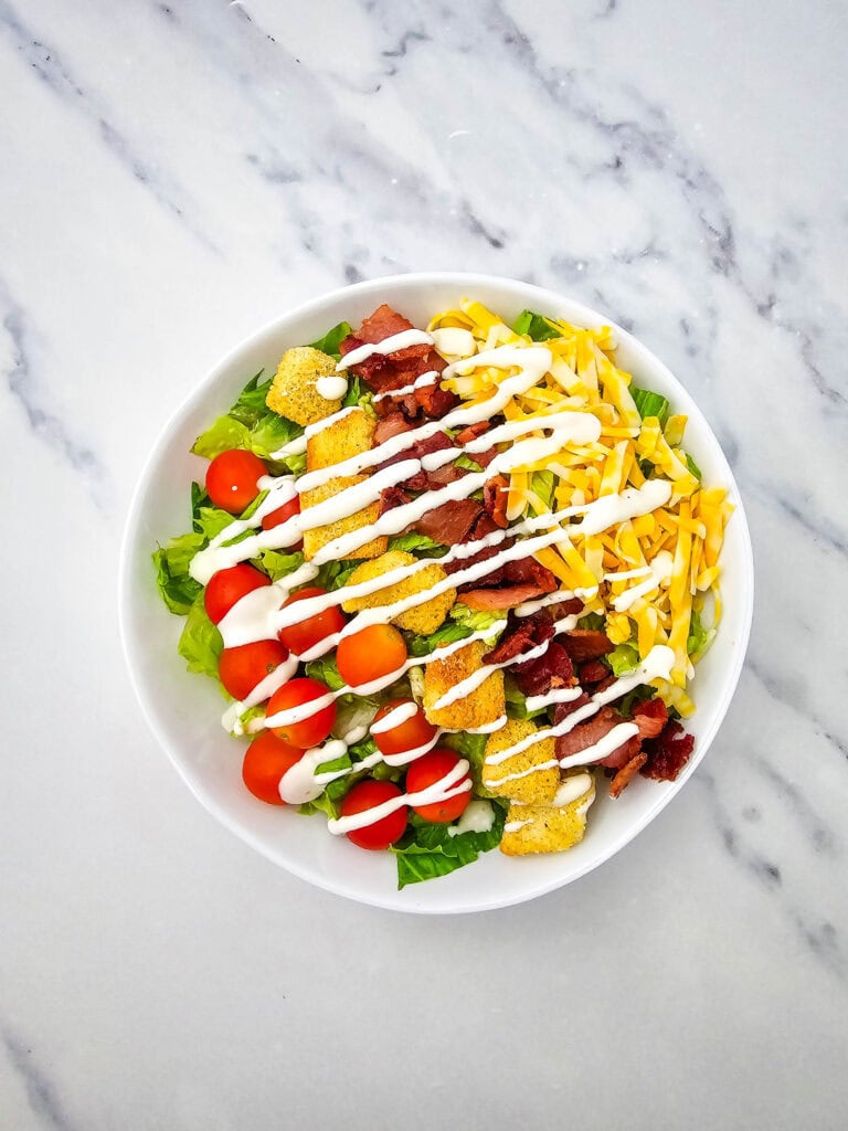 BLT Salad Bowl Process Photo