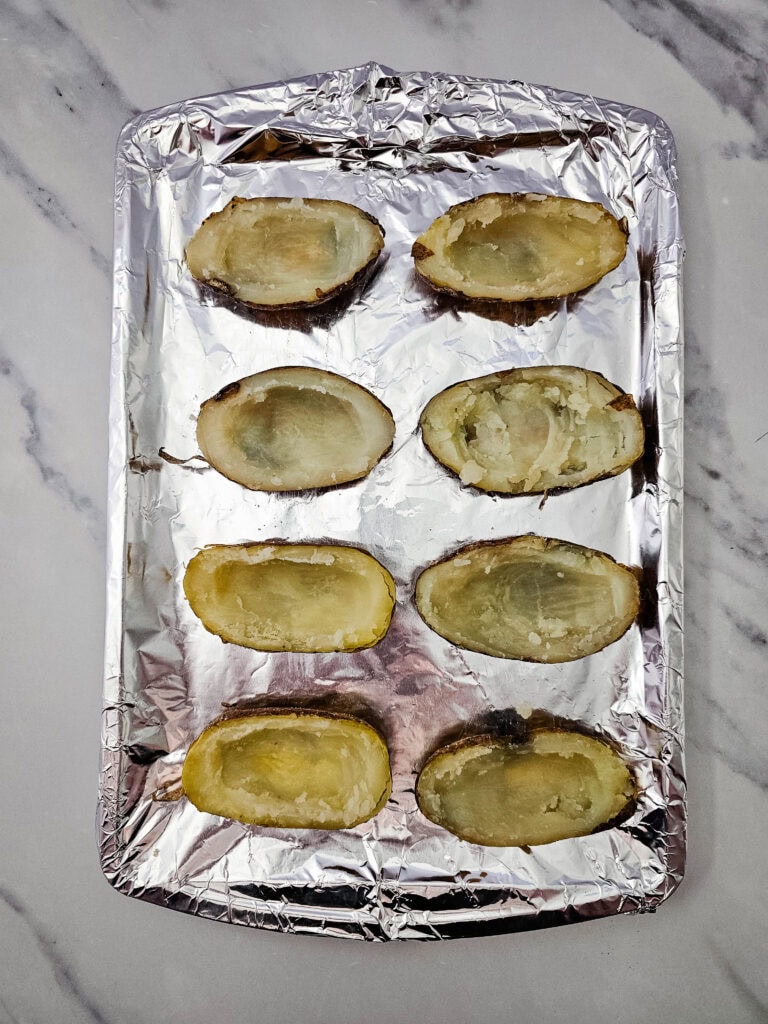 Jalapeno Popper Potato Skins Process Photo