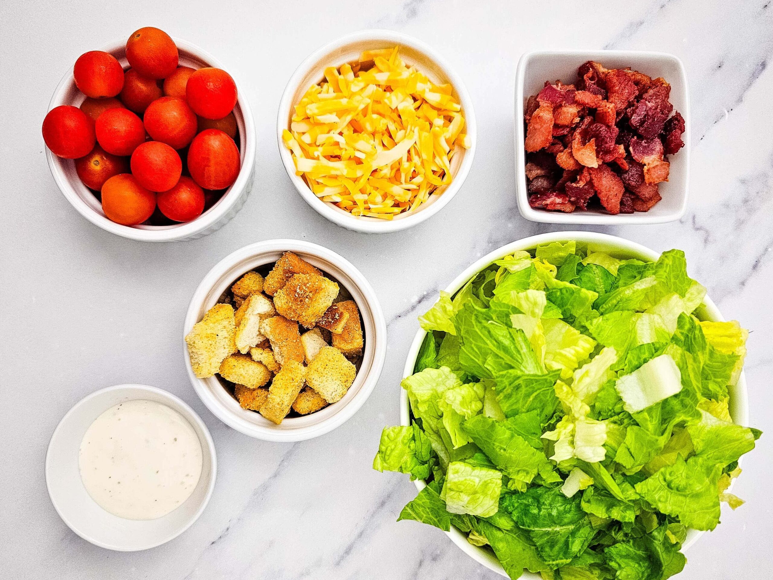 BLT Salad Bowl Process ingredients