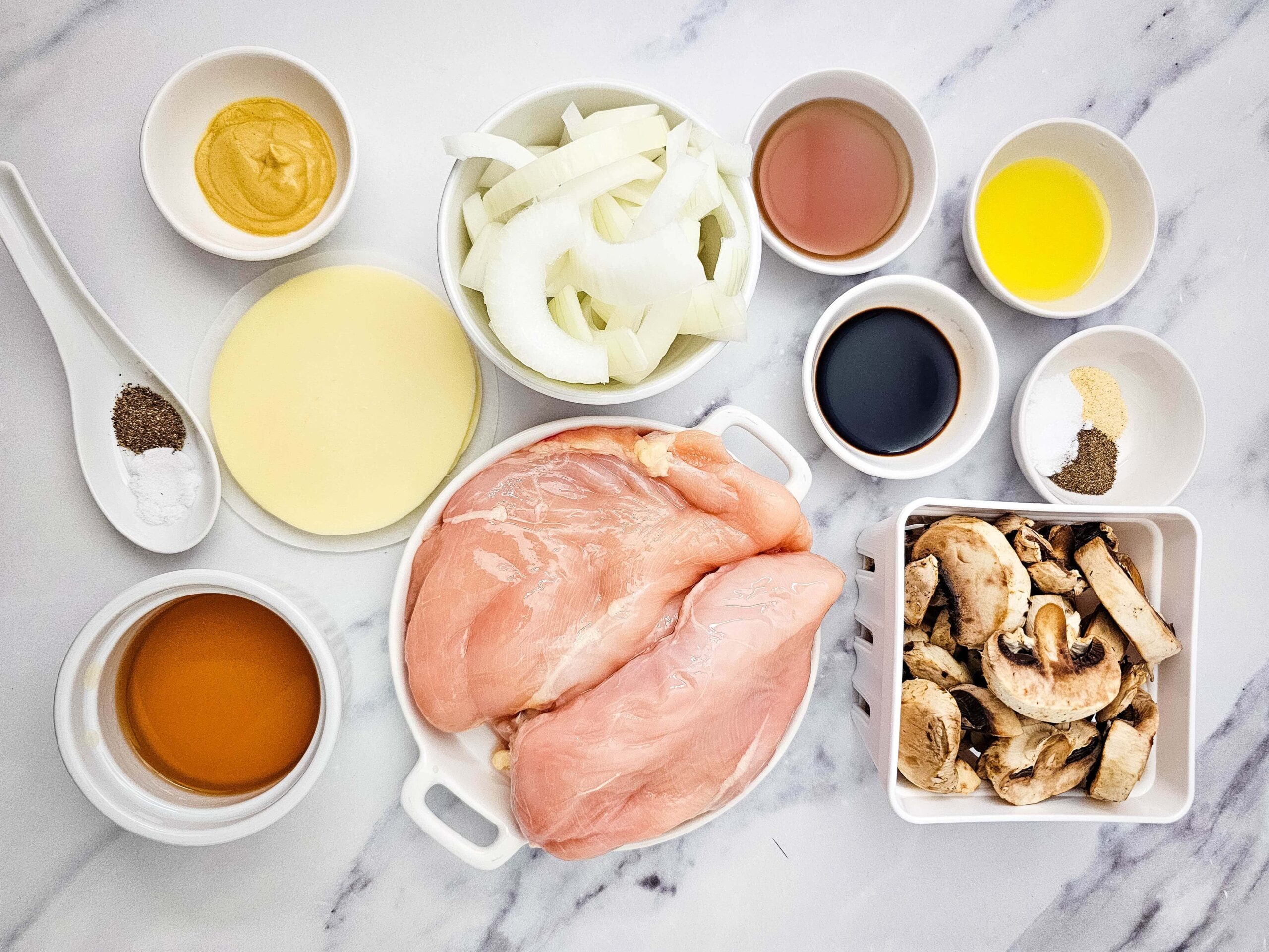 Sheet Pan Bourbon Smothered Chicken Process Ingredients