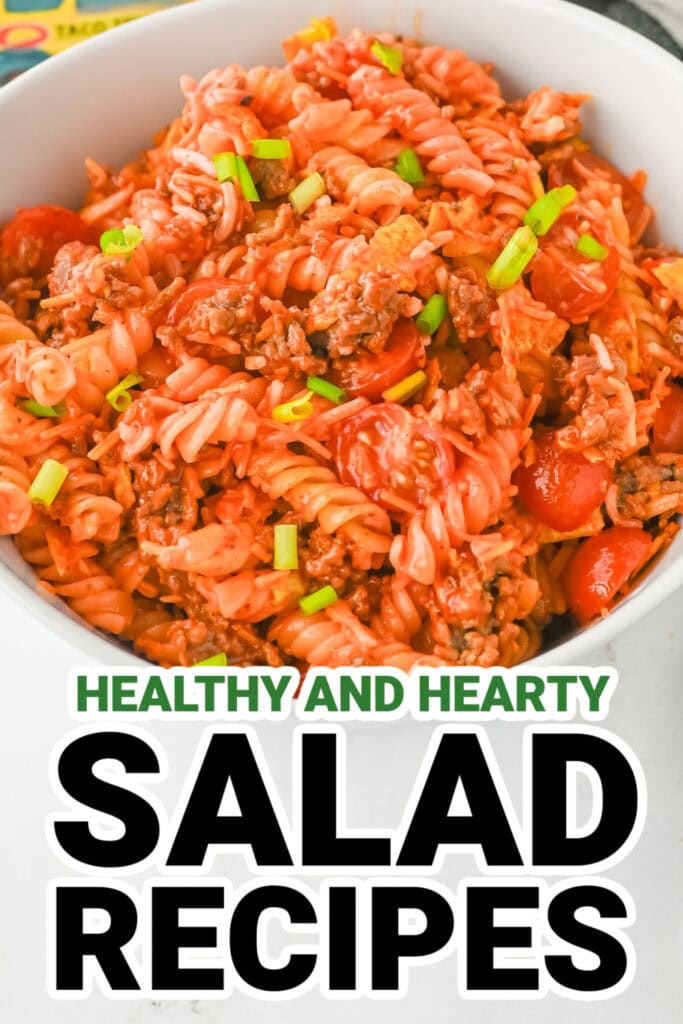 Salad Recipes-Cheesy Taco Pasta Salad with Catalina Dressing