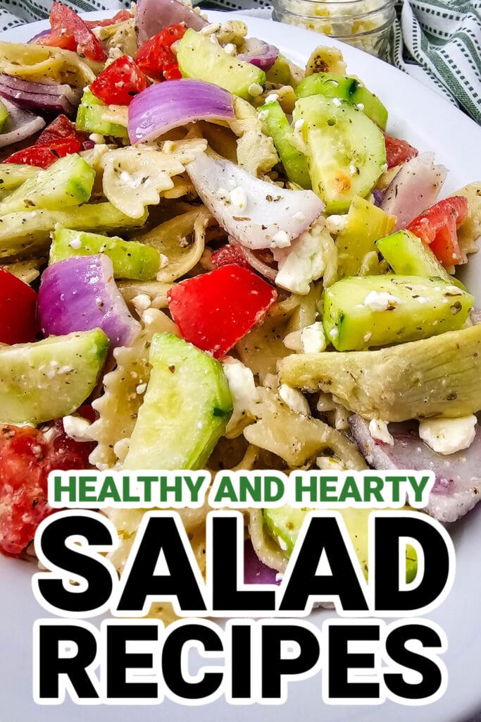Salad Recipes-Classic Greek Bow Tie Pasta Salad