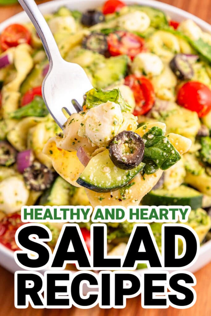 Salad Recipes-Cold Tortellini Pesto Salad