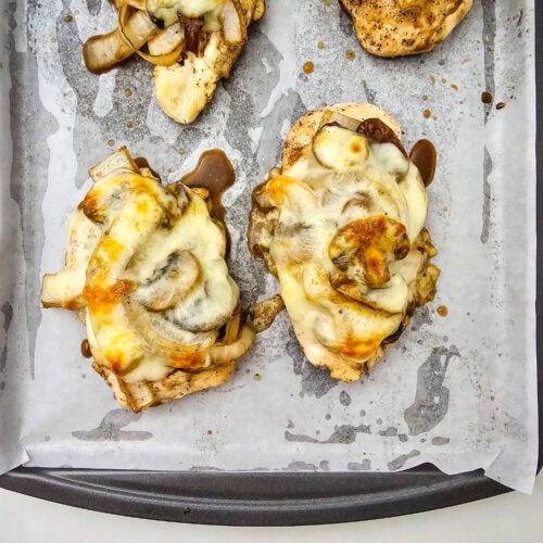 Sheet Pan Bourbon Smothered Chicken