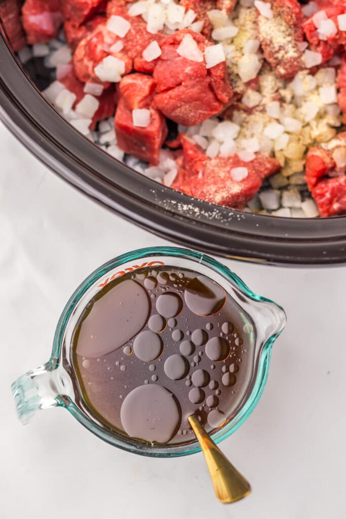 Slow Cooker Beef Fried Rice Process Photo