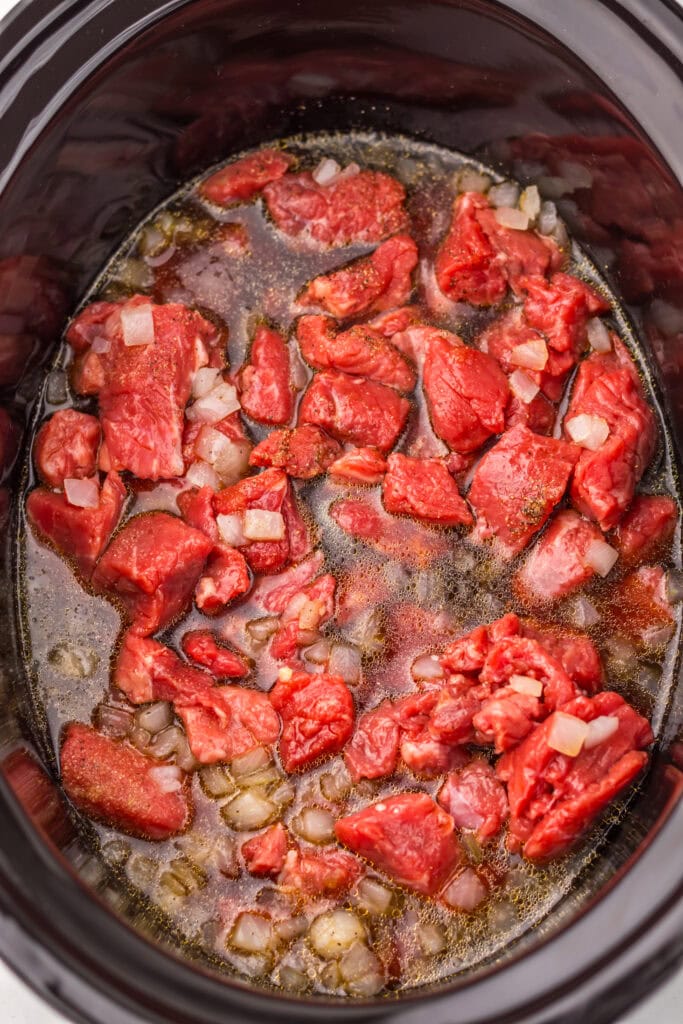 Slow Cooker Beef Fried Rice Process Photo