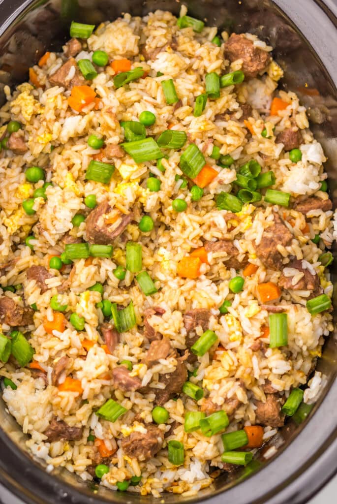 Slow Cooker Beef Fried Rice Process Photo