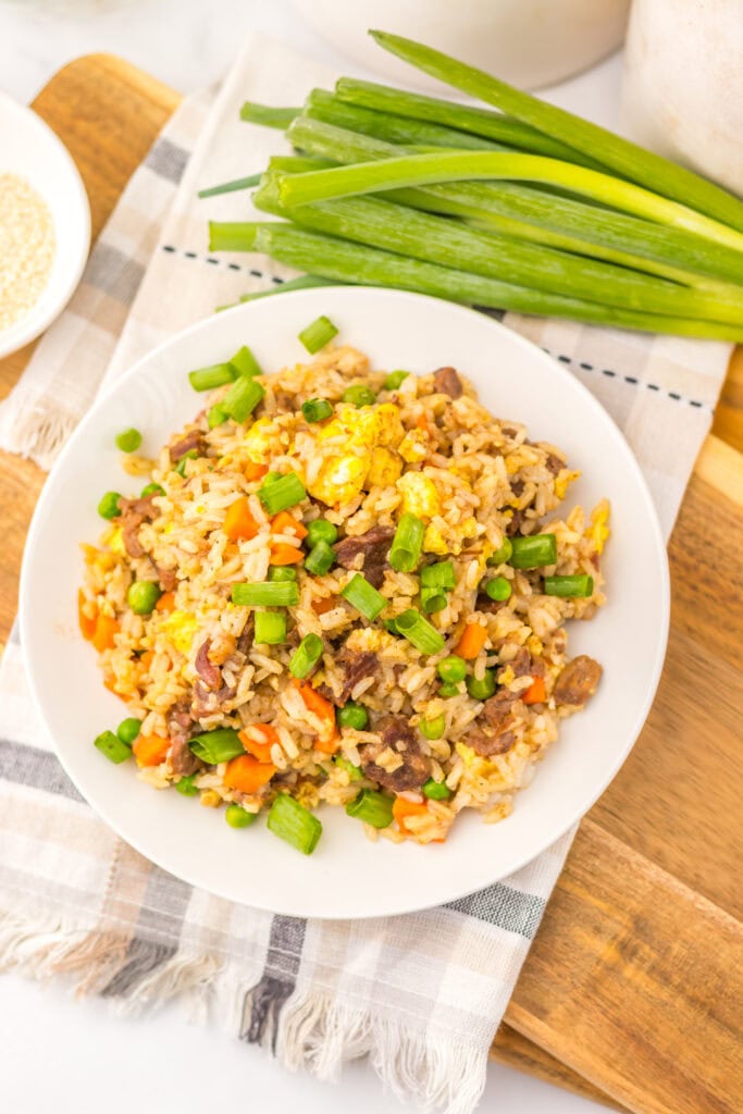 Slow Cooker Beef Fried Rice Process Photo