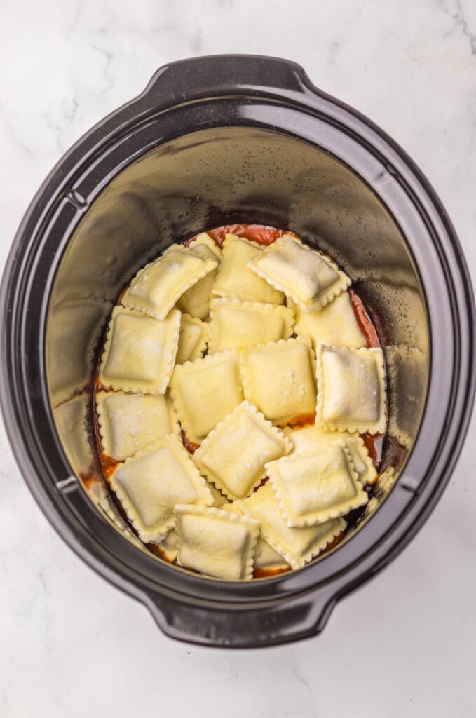 Slow Cooker Pizza Ravioli Process Photo