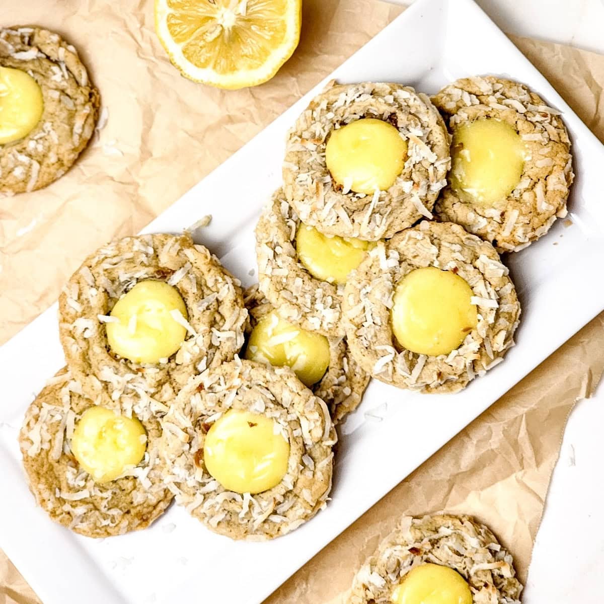 Soft Coconut Thumbprint Cookies with Lemon Curd featured image copy