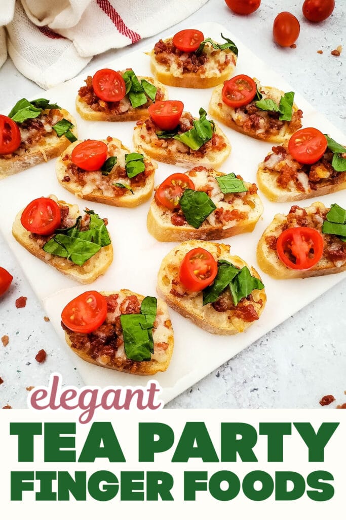 Tea Party Finger Food-Bacon-Topped BLT Crostini