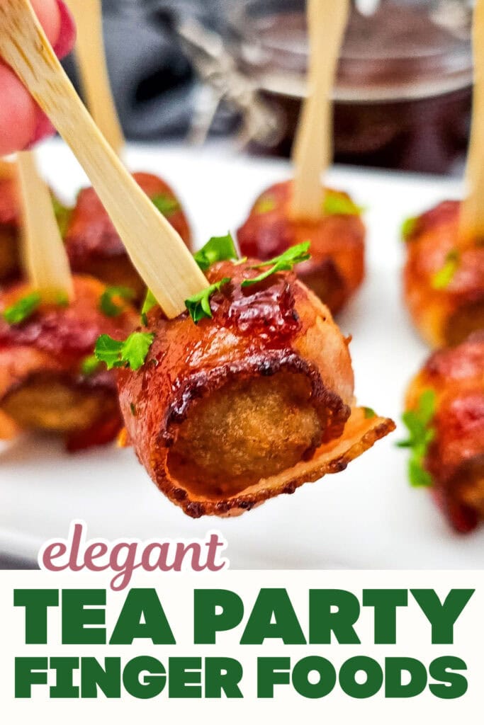 Tea Party Finger Food-Bacon Wrapped Meatballs
