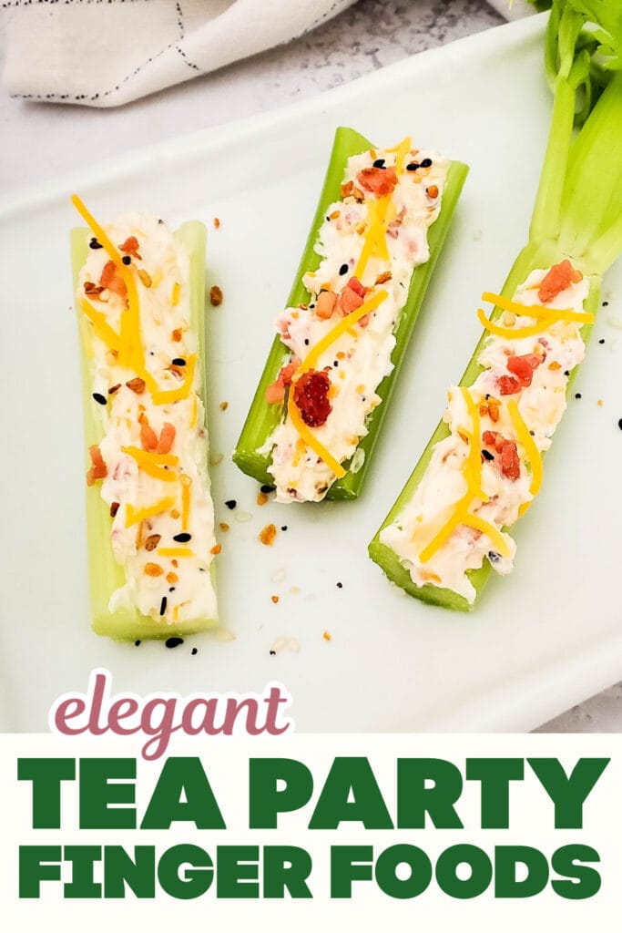 Tea Party Finger Food-Bacon and Cheese Stuffed Celery