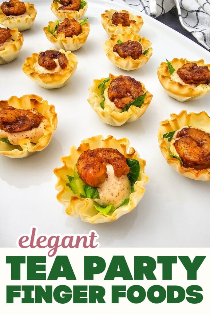 Tea Party Finger Food-Chili Lime Shrimp in Phyllo Cups