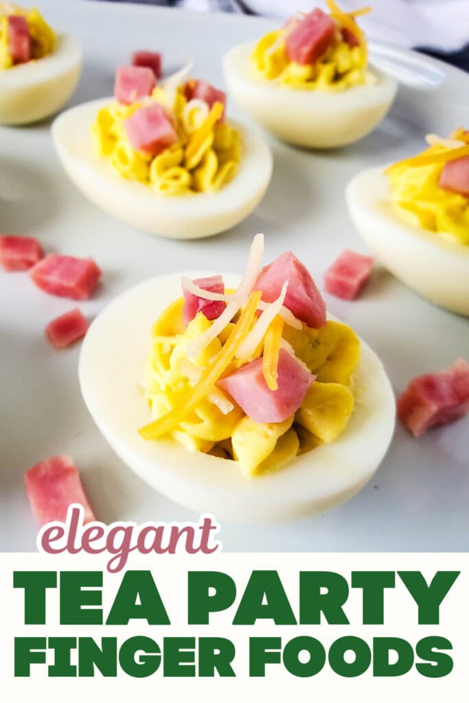 Tea Party Finger Food-Ham and Cheese Deviled Eggs