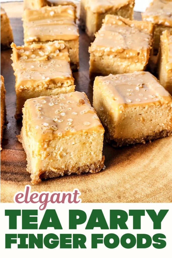 Tea Party Finger Food-Mini Dulce de Leche Cheesecake Squares