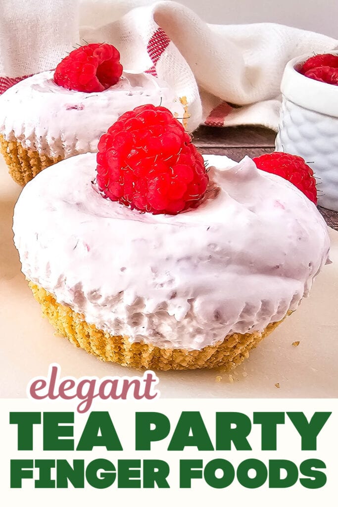 Tea Party Finger Food-Mini No-Bake Raspberry Cheesecakes
