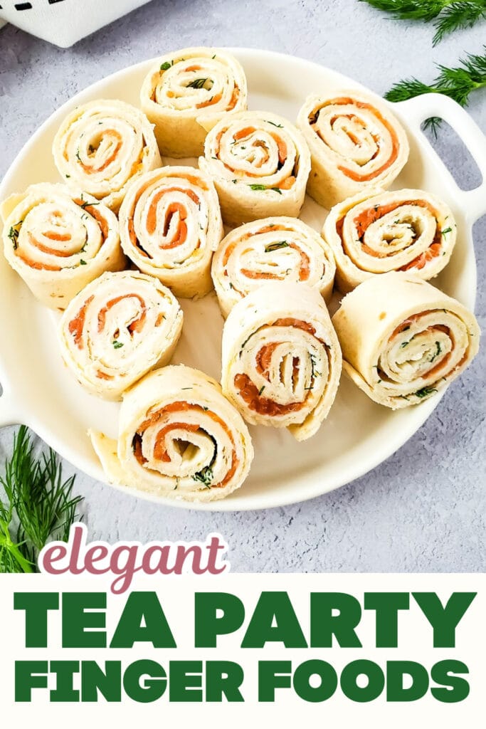 Tea Party Finger Food-Smoked Salmon Pinwheels