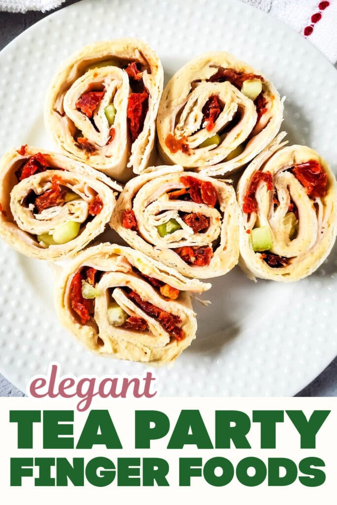 Tea Party Finger Food-Turkey Hummus Pinwheels