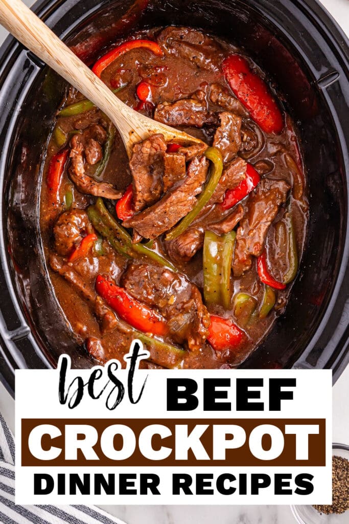 beef crockpot recipes - Slow Cooker Pepper Steak