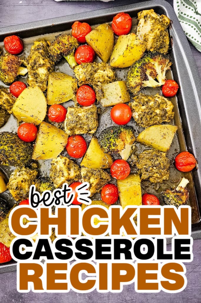 chicken casserole recipes - Sheet Pan Pesto Chicken
