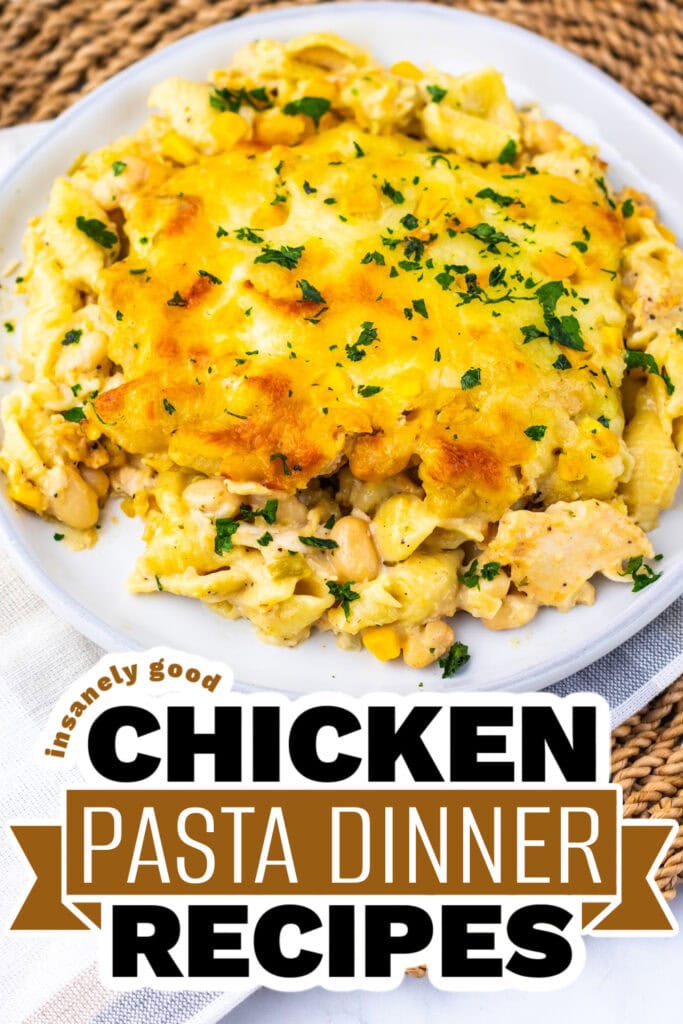 chicken pasta dinner - Baked White Chicken Chili Mac and Cheese
