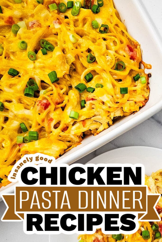chicken pasta dinner - Cheesy Rotel Chicken Spaghetti Casserole