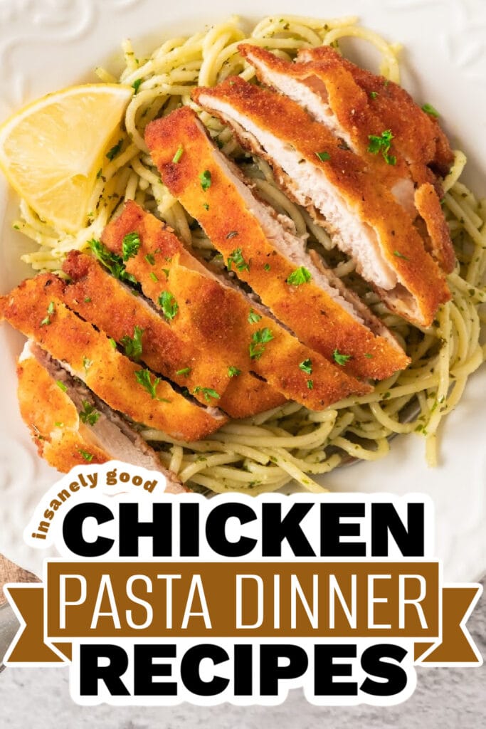 chicken pasta dinner - Crispy Lemon Garlic Chicken Spaghetti