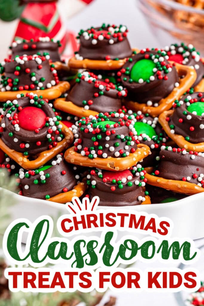 christmas classroom treats - Christmas Rolo Pretzel Bites
