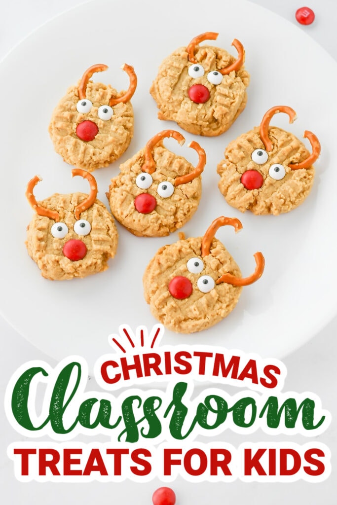 christmas classroom treats - Peanut Butter Reindeer Cookiescopy