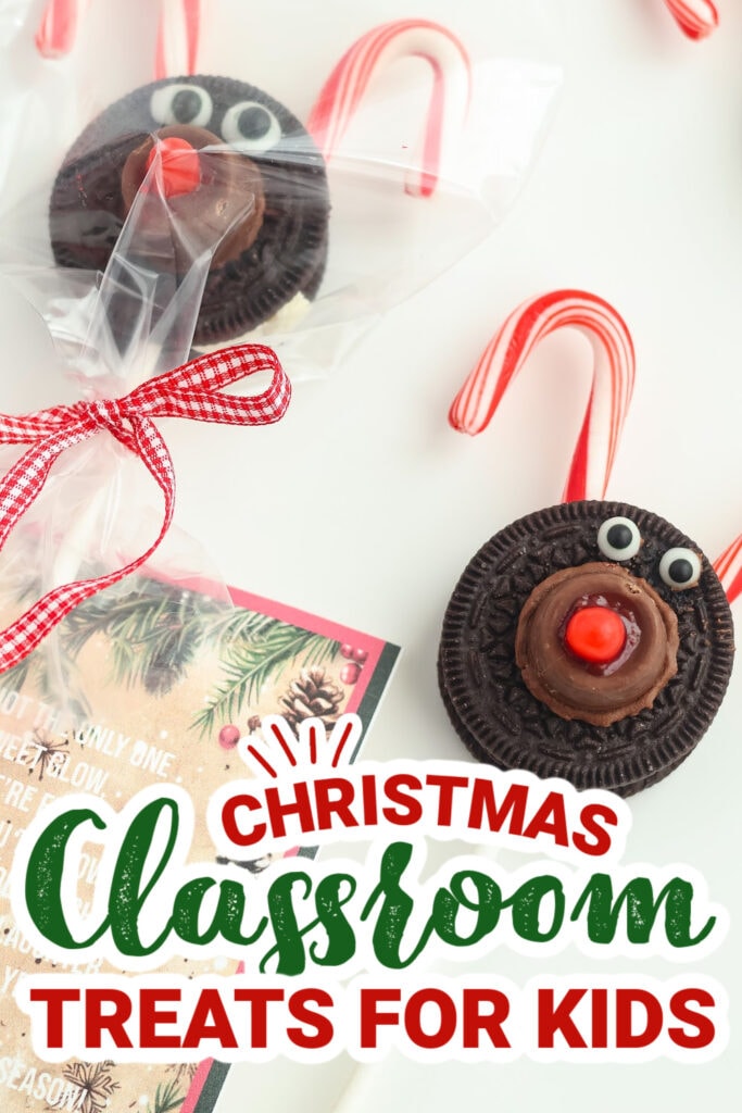 christmas classroom treats - Reindeer Oreo Pops