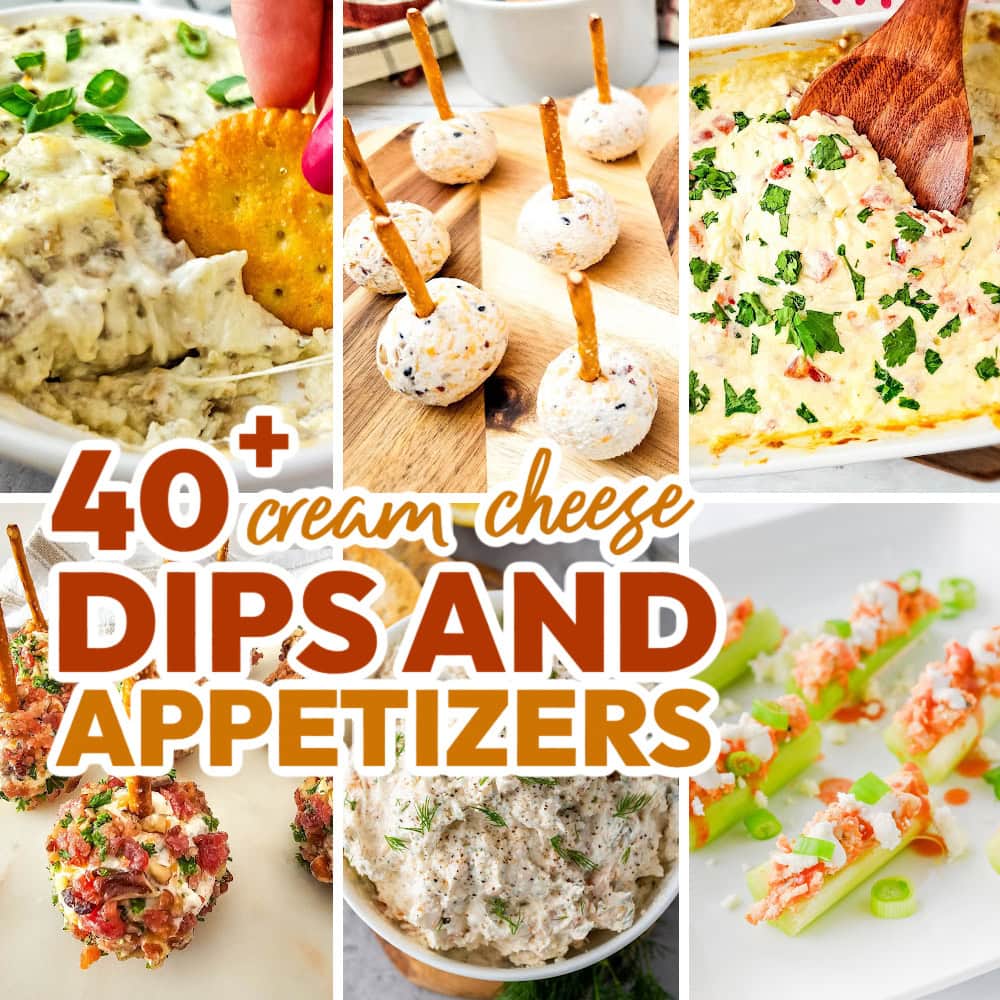 cream cheese dips and appetizers featured image